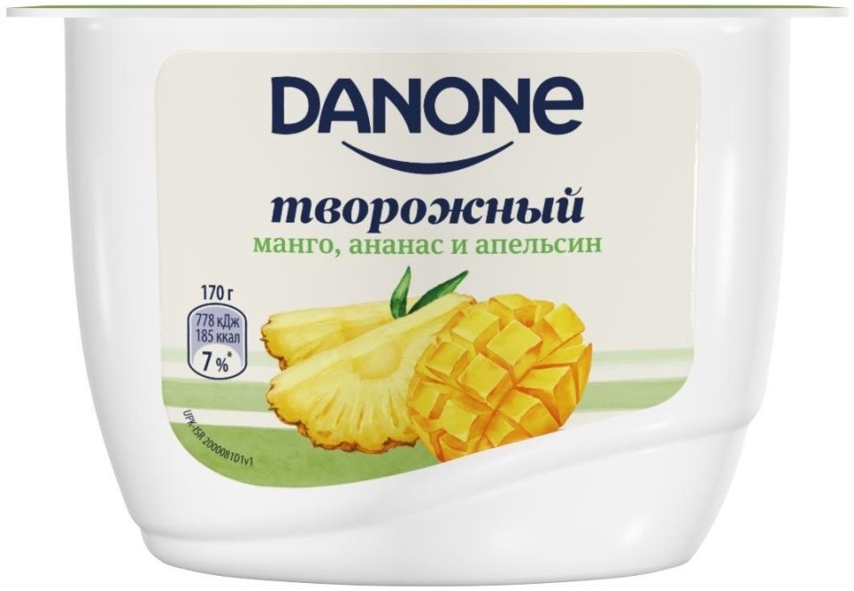 Продукт творожный Danone Манго-ананас и апельсин 3.6% 170г