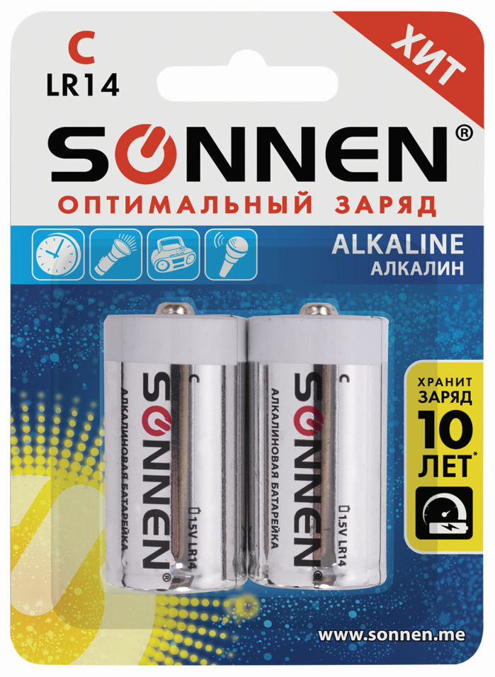 Батарейки Sonnen Alkaline С LR14 14А 2шт
