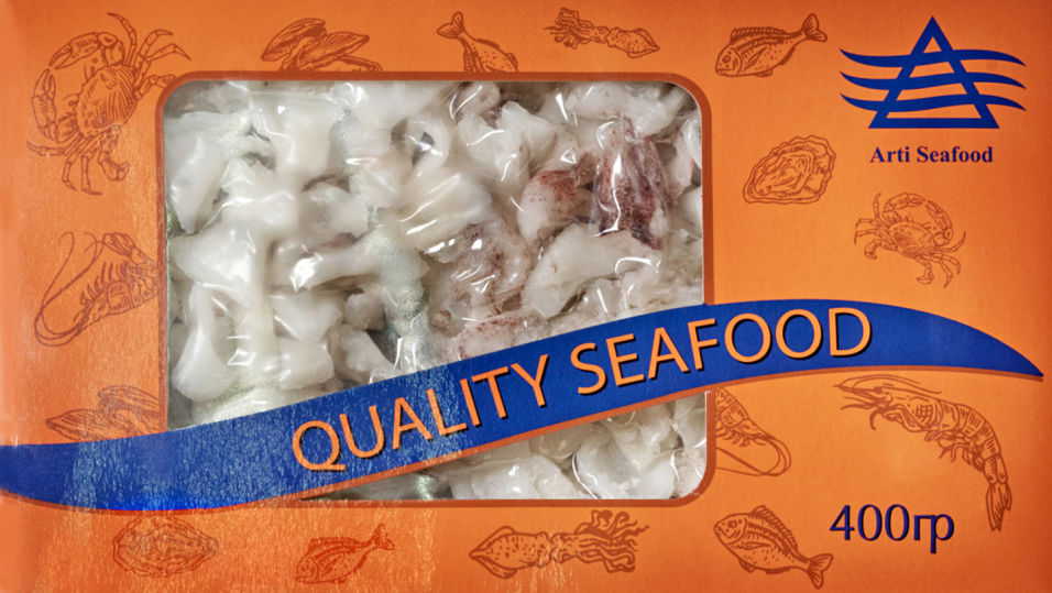 Смесь морская  Seafood Line кольца кальмара и щупальца кальмара 400г