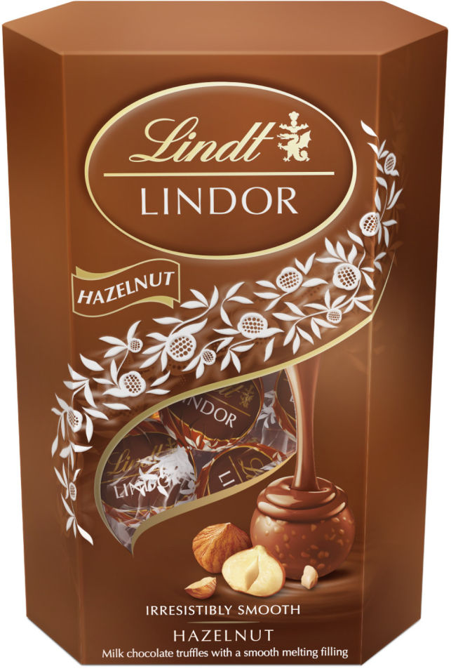 Конфеты Lindt Lindor из молочного шоколада с кусочками фундука 200г