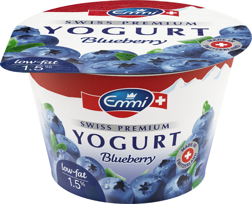 Йогурт Emmi Swiss Premium с черникой 1.5% 100г