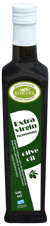 Масло оливковое Korvel Extra Virgin Пелопонесс 500мл