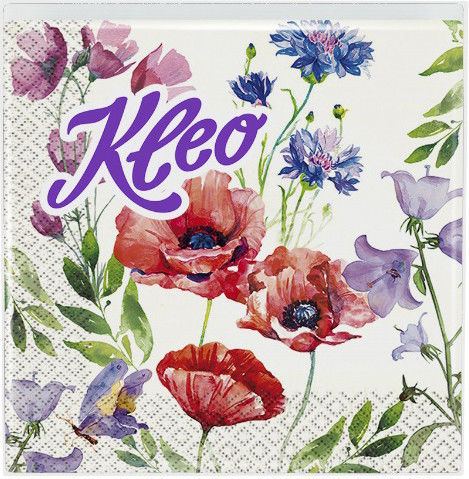 Салфетки бумажные Kleo Полевые цветы 3 слоя 33*33см 20шт