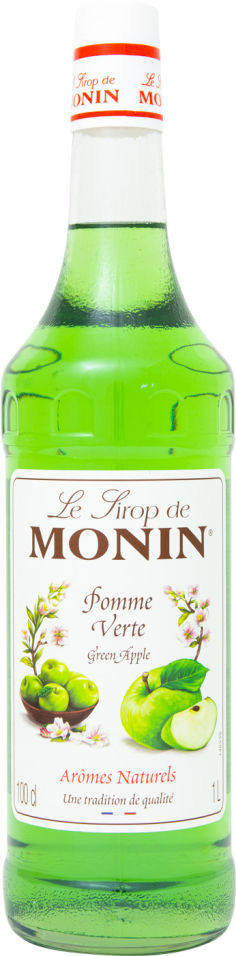 Сироп Monin Green Apple Syrup со вкусом и ароматом зеленого яблока 1л