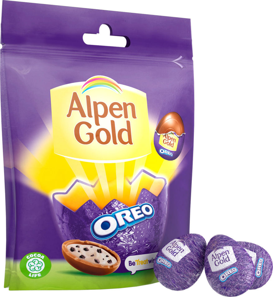 Шоколад Alpen Gold Молочный фигурный Oreo 72г
