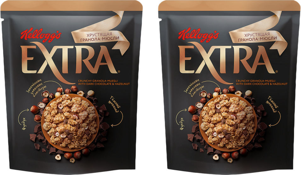 Гранола-мюсли Extra с темным шоколадом и фундуком 300г (упаковка 3 шт.)