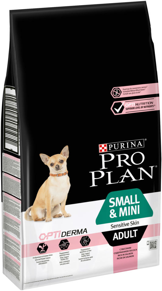 Сухой корм для собак Pro Plan Optiderma Small&Mini Adult Sensitive с лососем и рисом 7кг