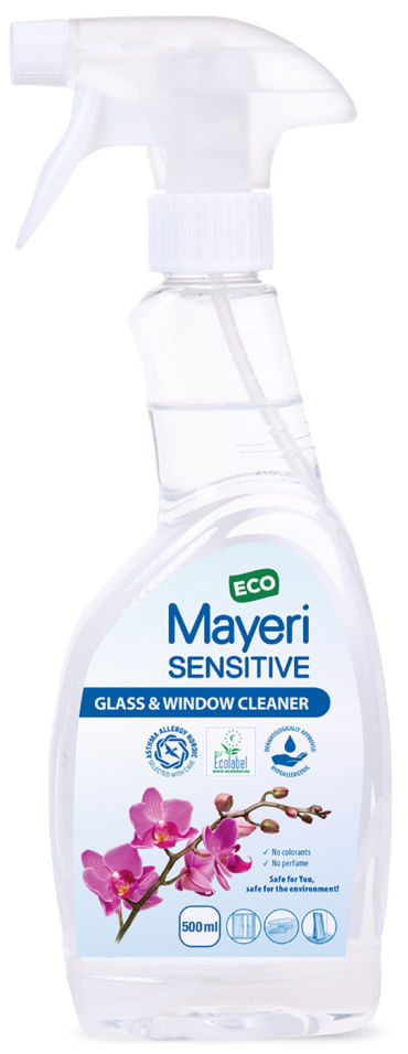 Чистящее средство Mayeri Sensitive Очиститель стекол и зеркал Эко 500мл