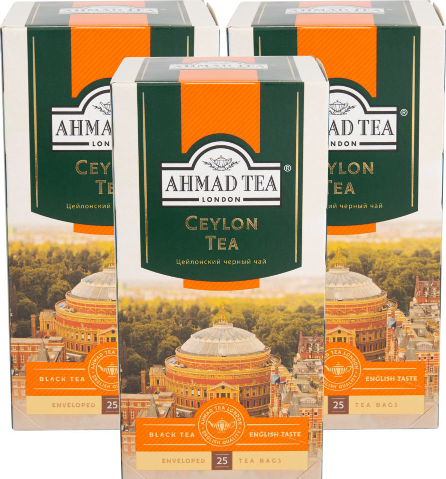 Чай черный Ahmad Tea Ceylon Tea 25 пак (упаковка 3 шт.)