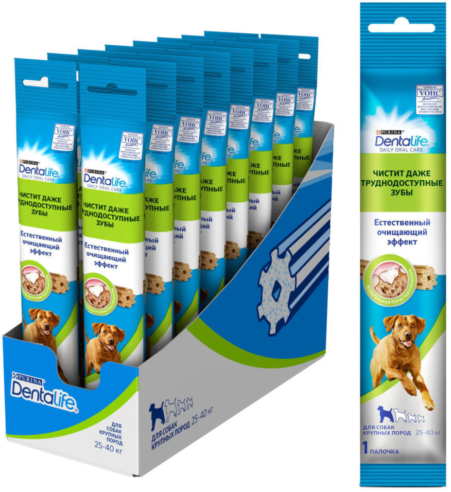 Лакомство для собак DentaLife для крупных пород для здоровья полости рта 35.5г (упаковка 3 шт.)