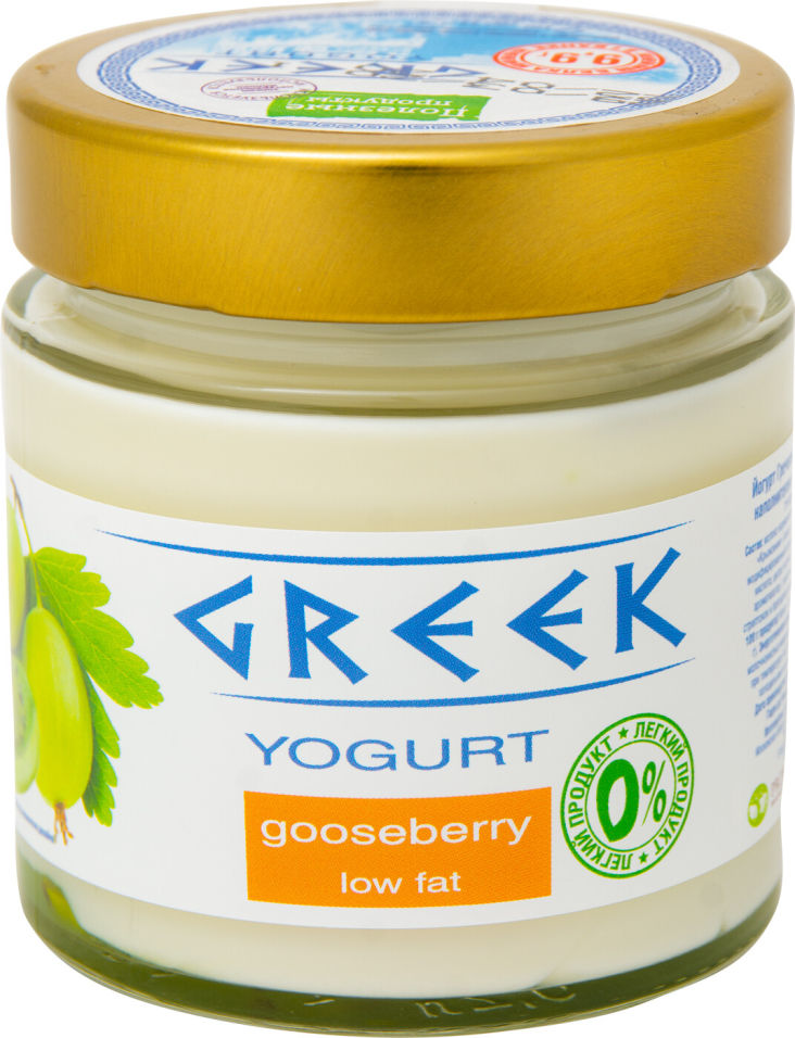 Йогурт Полезные продукты Греческий Крыжовник 0% 165г