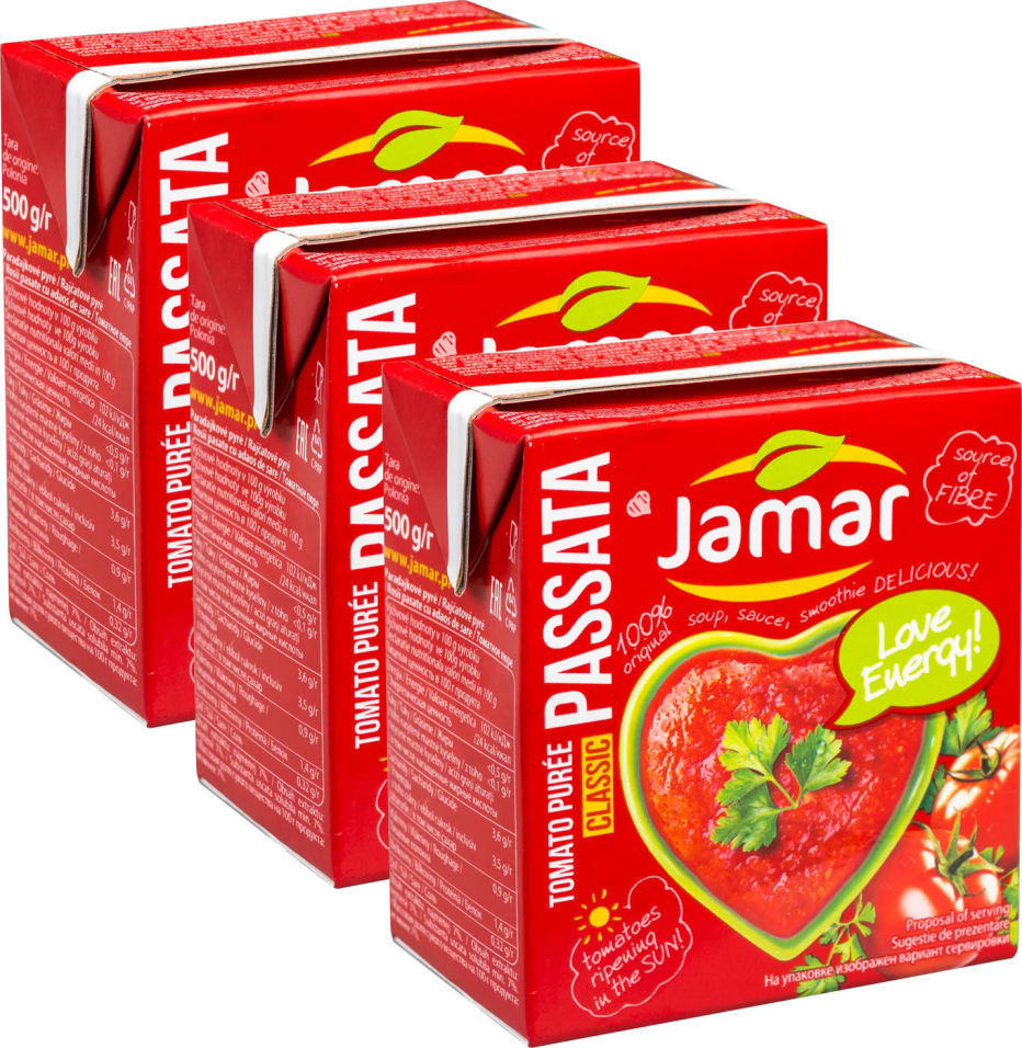 Пюре томатное Jamar 500г (упаковка 3 шт.)