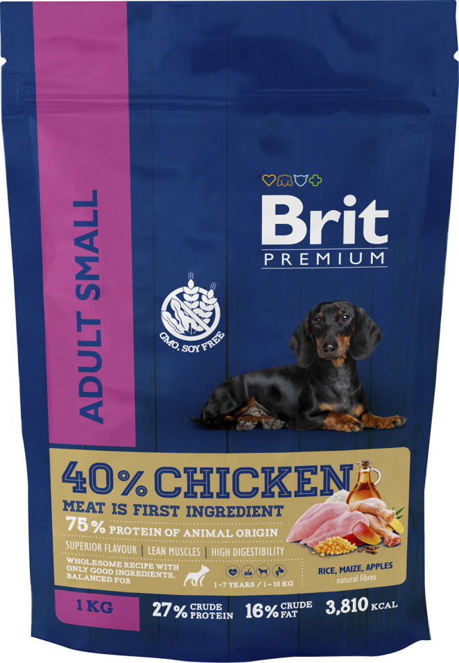 Сухой корм для собак Brit Premium Adult Small 1кг