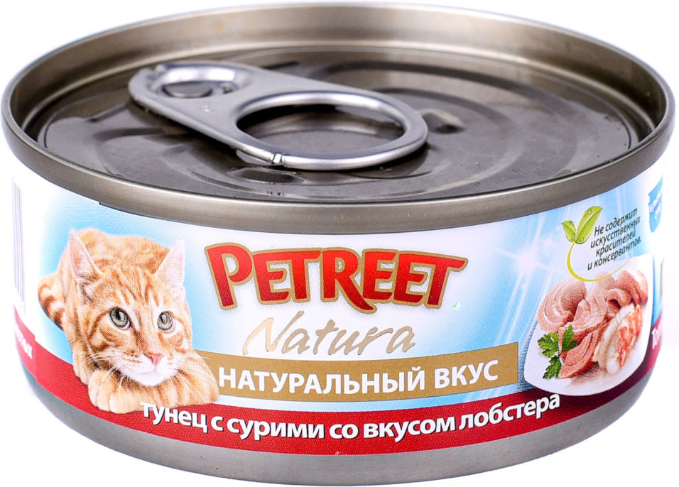 Корм для кошек Petreet кусочки тунца с сурими со вкусом лобстера в рыбном супе 70г (упаковка 12 шт.)