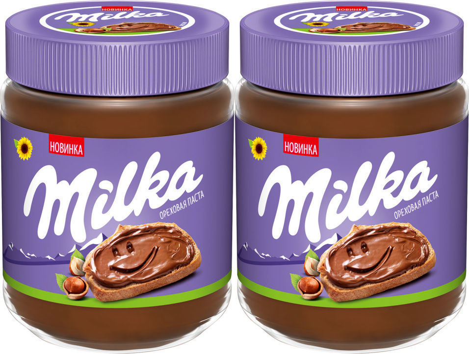 Паста ореховая Milka с добавлением какао 350г (упаковка 2 шт.)