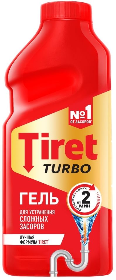 Гель для устранения засоров Tiret Turbo 500мл