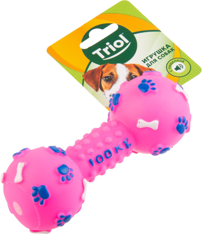 Игрушка для собак Triol Гантель с лапками и косточками 14см