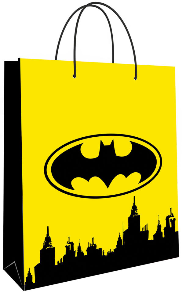 Пакет подарочный Batman желтый 25*35*10см