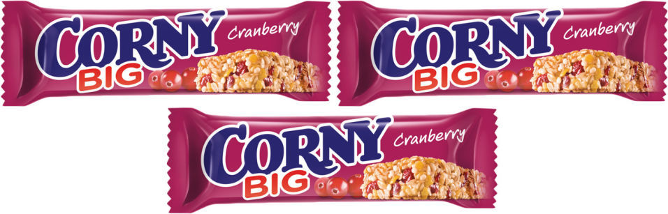 Батончик злаковый Corny Big с клюквой 50г (упаковка 3 шт.)