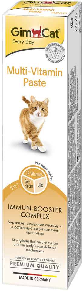 Кормовая добавка для кошек GimCat Мультивитамин Паста 200г (упаковка 3 шт.)