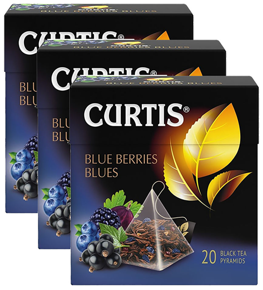 Чай черный Curtis Blue Berries blues 20 пак (упаковка 3 шт.)