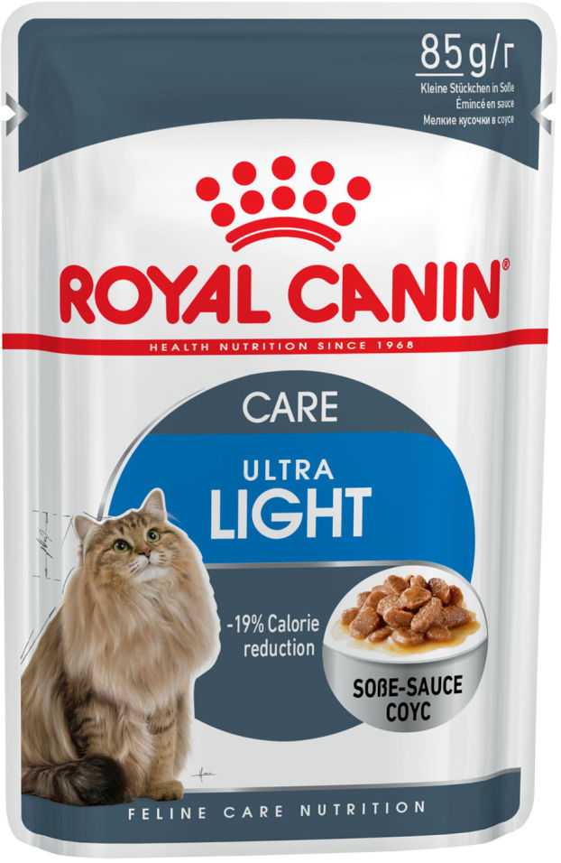 Отзывы о Корме для кошек Royal Canin Ultra Light Мясо в соусе 85г Отзывы о Корме для кошек Royal Canin Ultra Light Мясо в соусе 85г