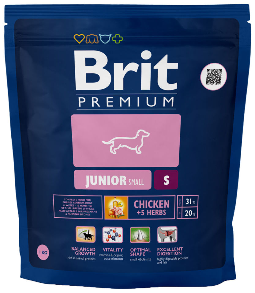 Сухой корм для собак Brit Premium Junior Small с курицей 1кг Сухой корм для собак Brit Premium Junior Small с курицей 1кг