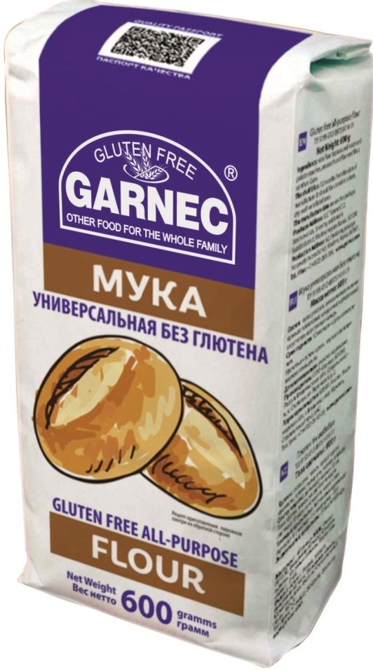 Мука Garnec Универсальная без глютена 600г - купить с доставкой в Vprok ...