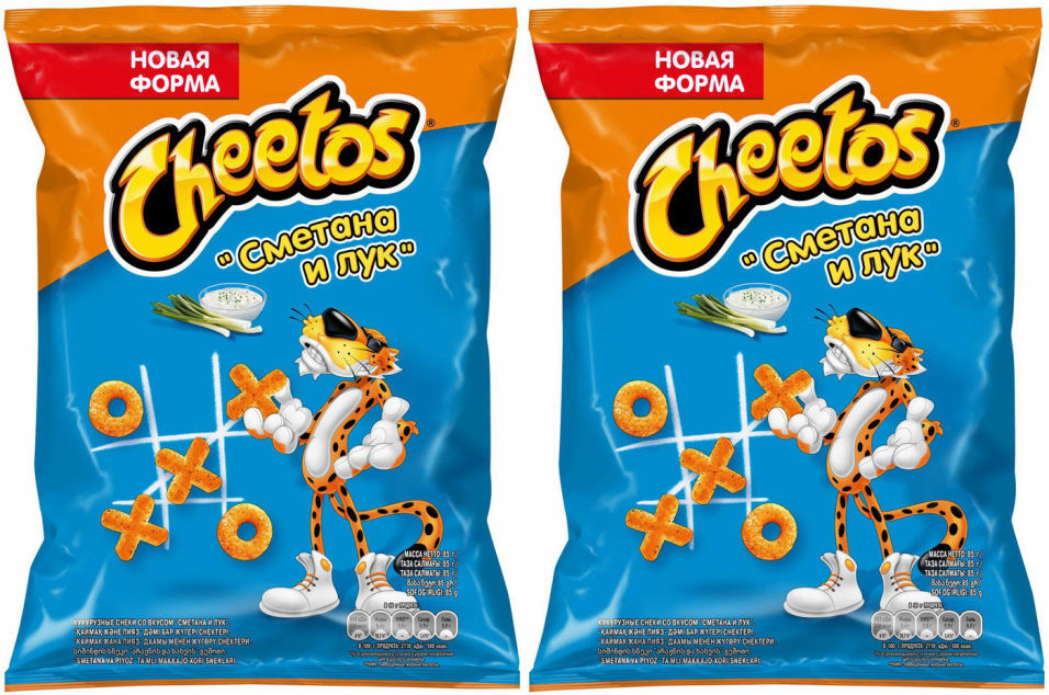 Снеки кукурузные Cheetos Сметана и лук 85г упаковка 2 шт 171₽