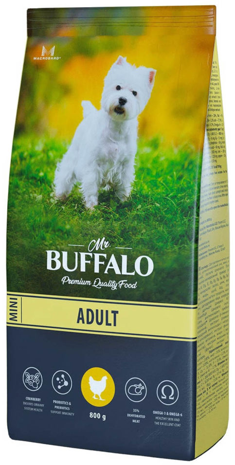 Сухой корм для собак Mr.Buffalo Adult Mini с курицей 800г