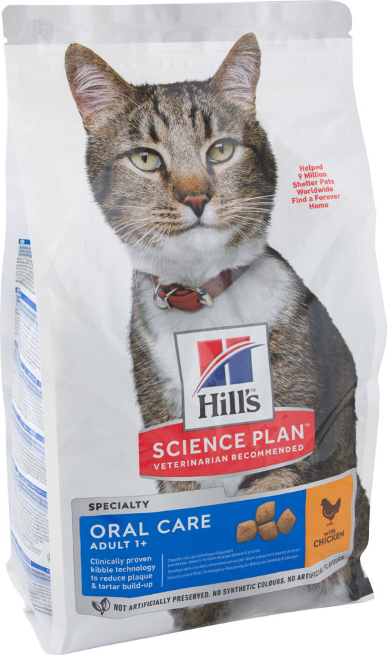 Сухой корм для кошек Hills Science Plan Oral Care Курица 1.5кг Сухой корм для кошек Hills Science Plan Oral Care Курица 1.5кг