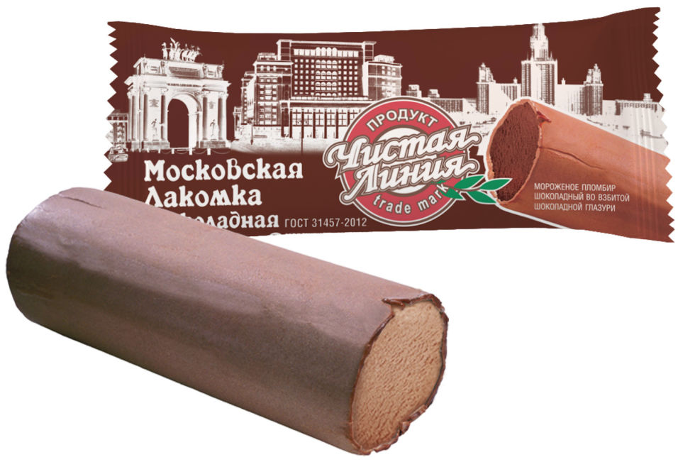 Мороженое Чистая Линия Московская Лакомка Шоколадная 80г 154₽