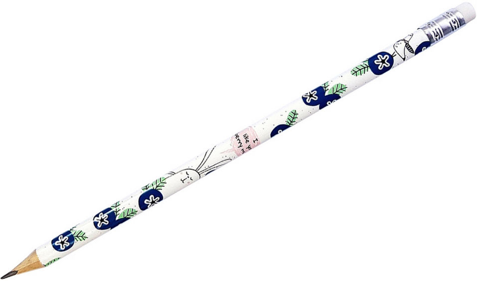 Карандаш Be Smart Bunny черника трехгранный с ластиком HB