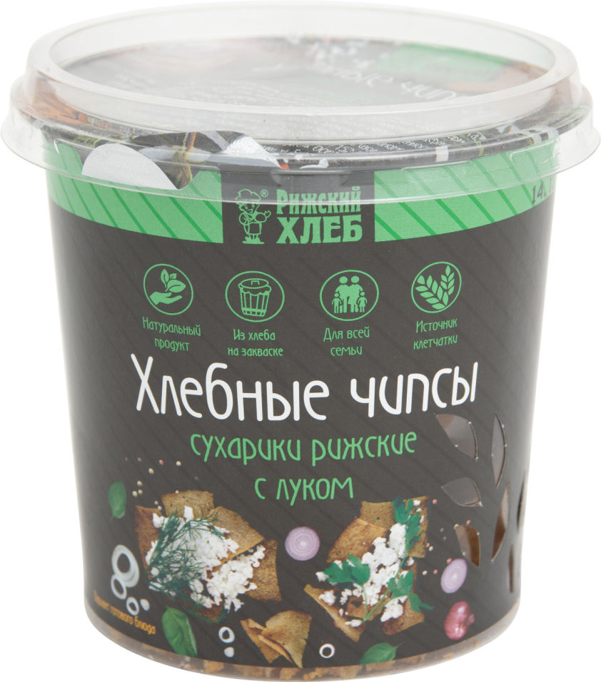 Сухарики Рижский Хлеб Хлебные чипсы с луком 50г