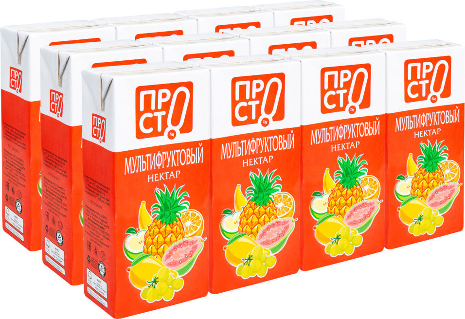 Нектар ПРОСТО Мультифруктовый 1л (упаковка 12 шт.)