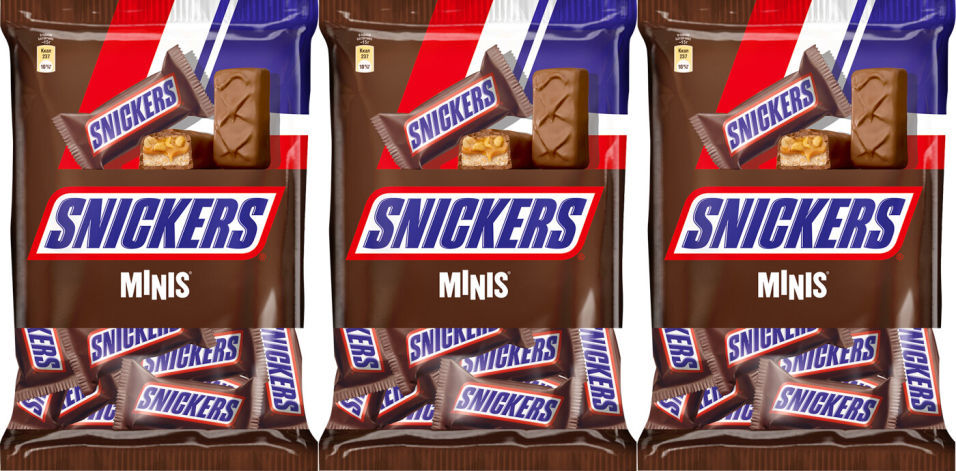 Конфета сникерс вес 1 конфеты. Сникерс Минис 1 Марс. Батончик snickers Minis 180 г. Батончик snickers 9шт*40гр. Мини Сникерс вес 1 шт.