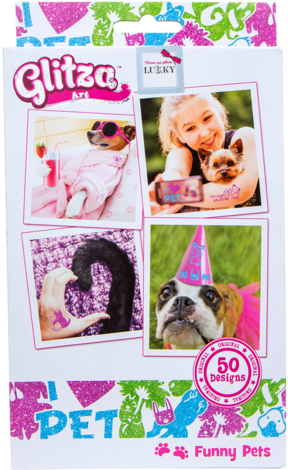 Набор для создания временных татуировок Glitza Art Lukky Смешные питомцы
