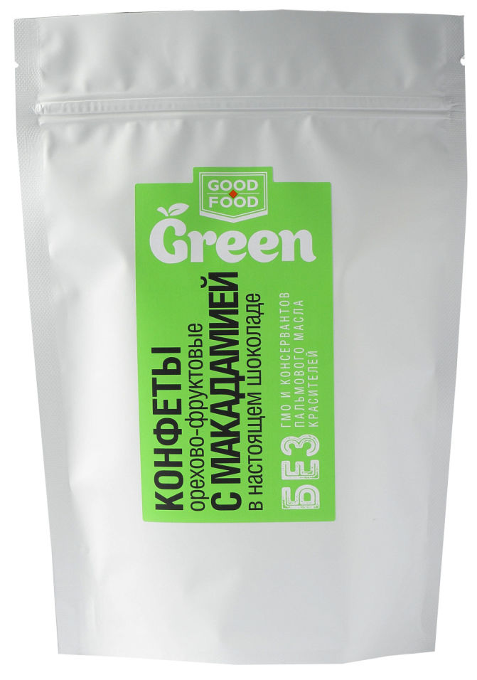 Конфеты Good Food Green Орехово-фруктовые с макадамией 150г