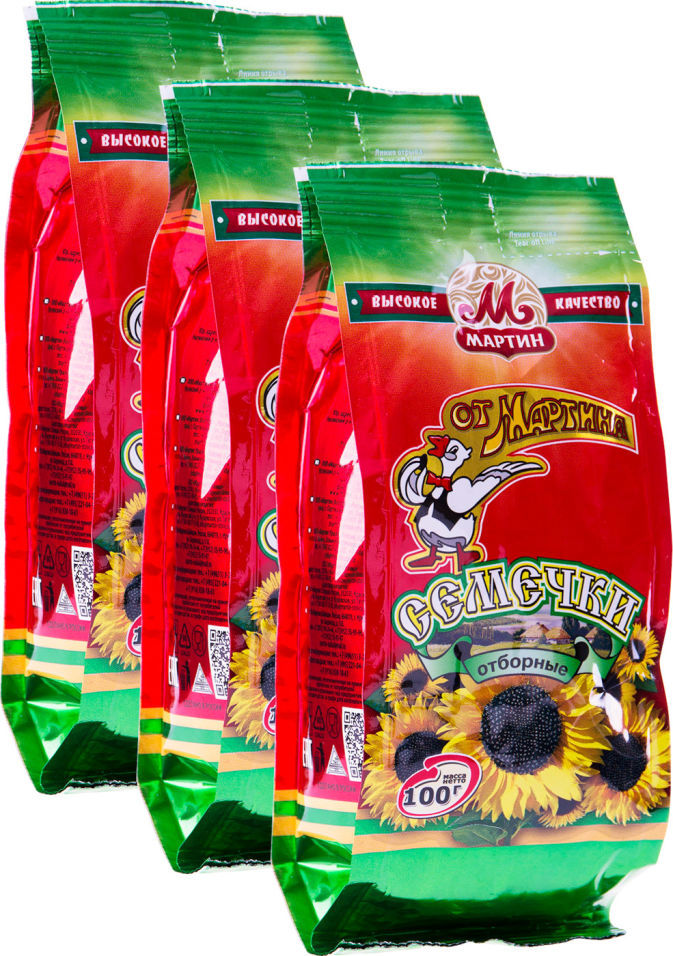 Семечки От Мартина Отборные жареные 100г упаковка 6 шт 269₽