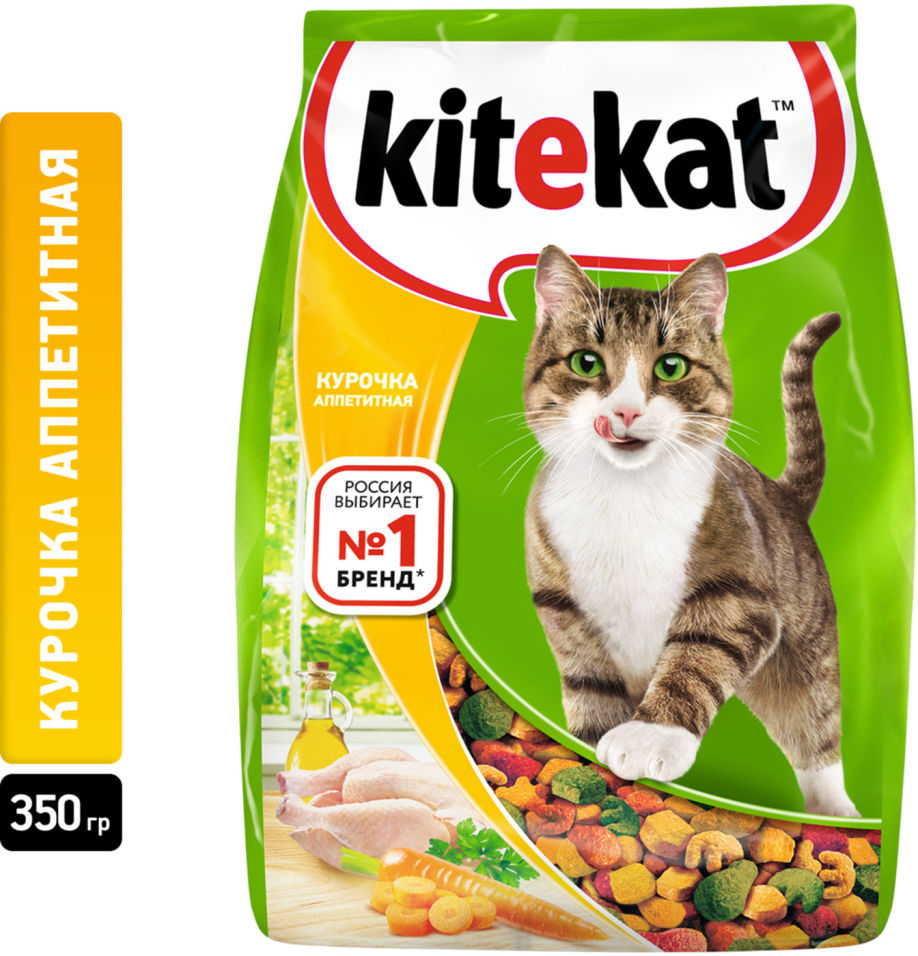 Сухой корм для кошек Kitekat Курочка аппетитная 350г 77₽