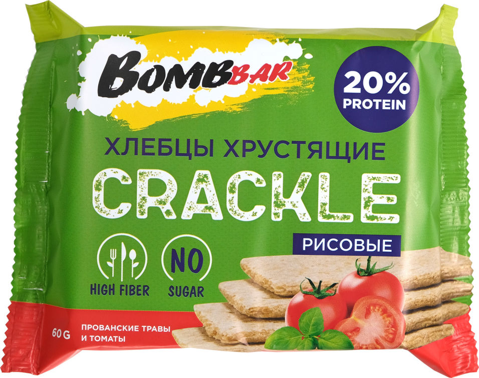 Хлебцы Bombbar рисовые томаты и рованские травы 60г