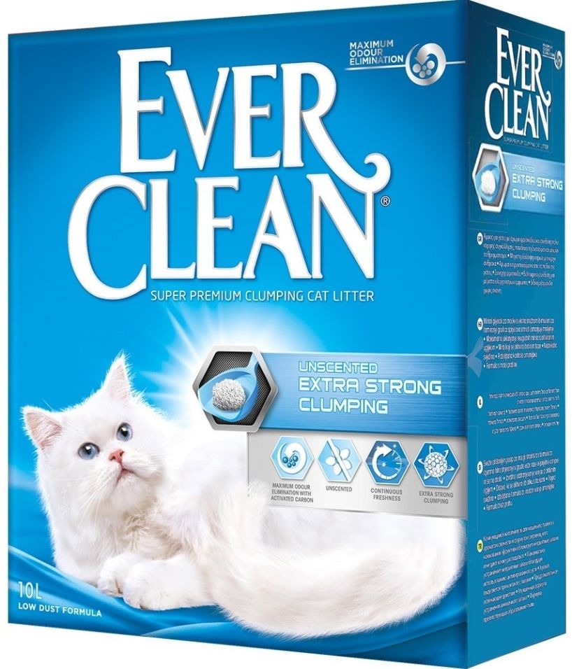 Наполнитель для кошачьего туалета Ever Clean Extra Strong Clumping Unscented без ароматизатора 10л Наполнитель для кошачьего туалета Ever Clean Extra Strong Clumping Unscented без ароматизатора 10л