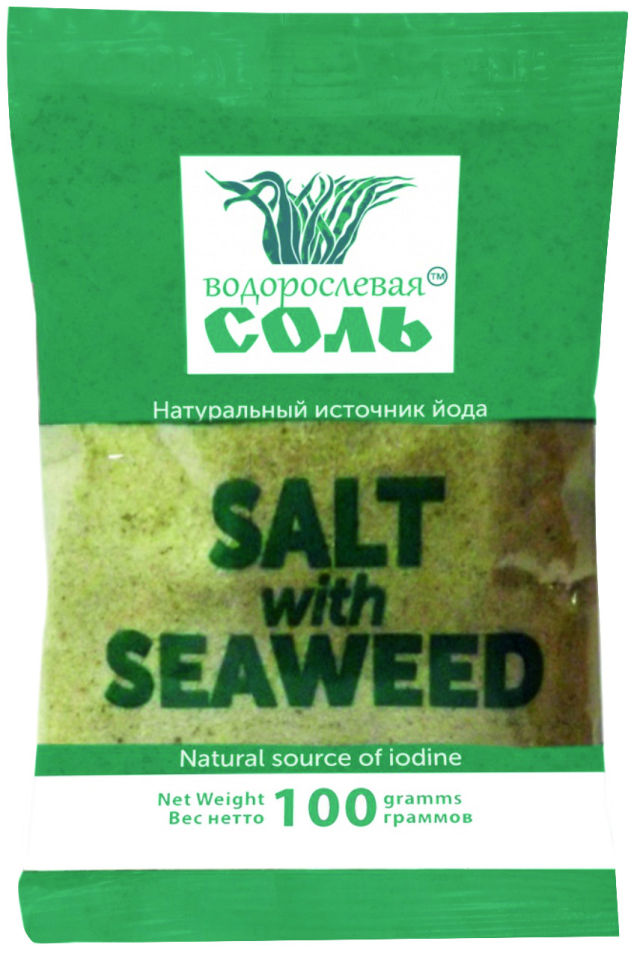Соль Водорослевая соль с ламинарией 100г
