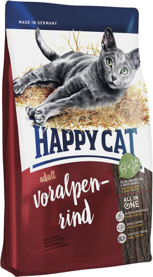 Сухой корм для взрослых кошек Happy Cat Говядина 0.3кг Сухой корм для взрослых кошек Happy Cat Говядина 0.3кг