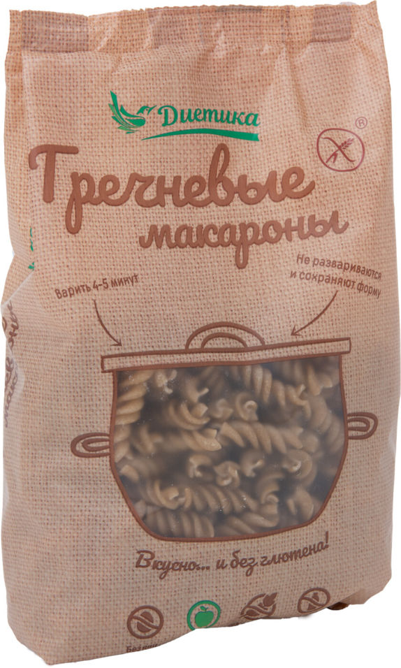 Макароны Диетика из гречневой муки Спираль 250г