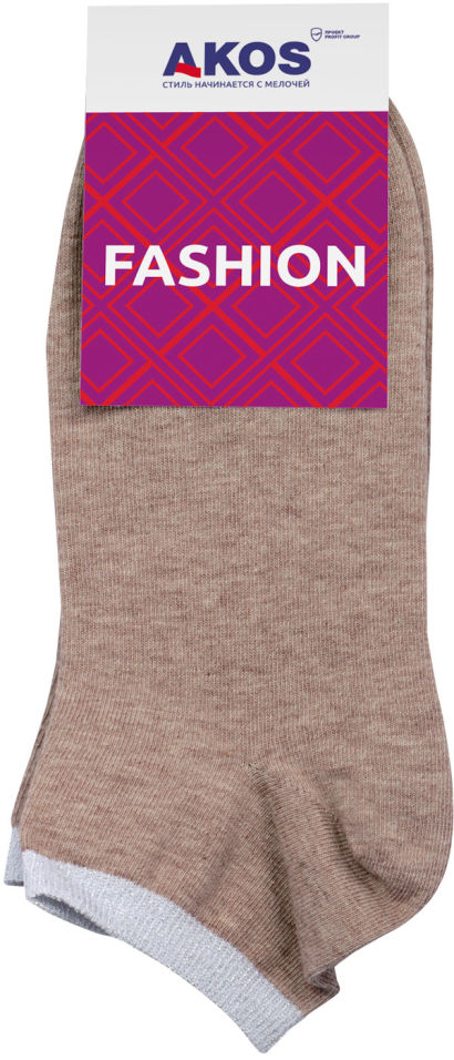 Носки женские Akos Fashion бежевый меланж р.21-23