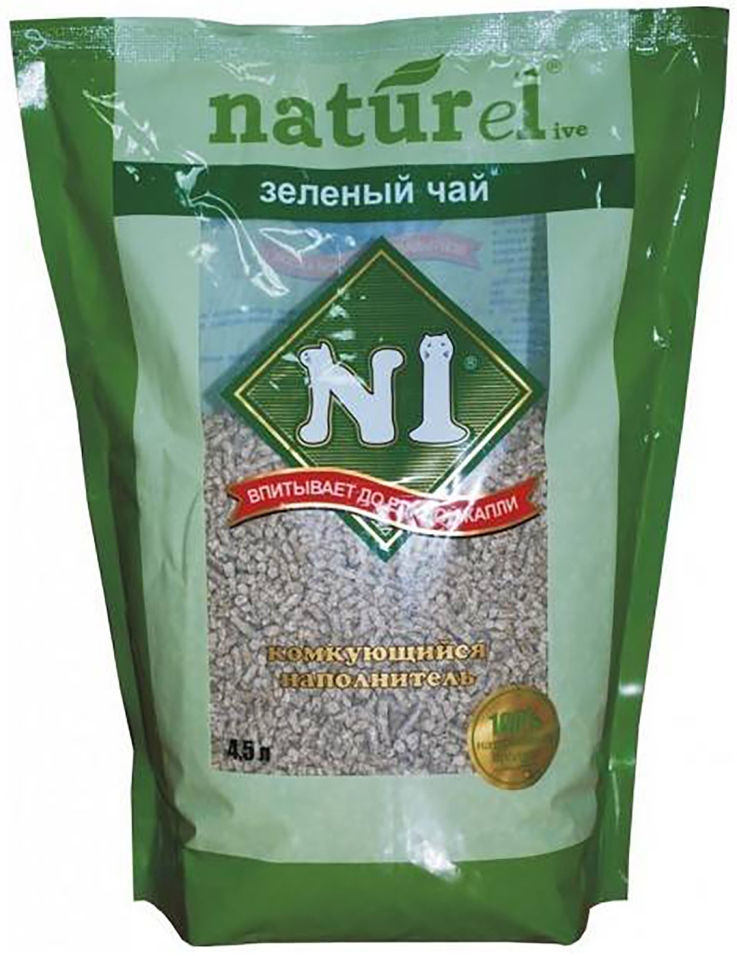 Наполнитель для кошачьего туалета №1 Naturel Зеленый чай 4.5л Наполнитель для кошачьего туалета №1 Naturel Зеленый чай 4.5л