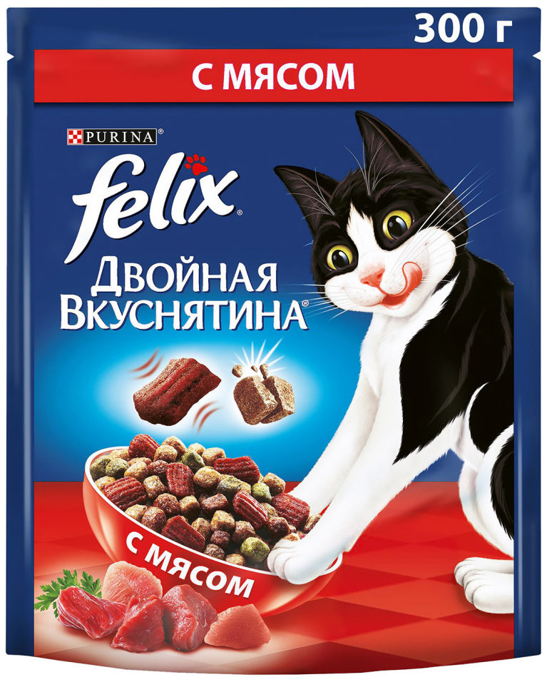 Сухой корм для кошек Felix с мясом 300г