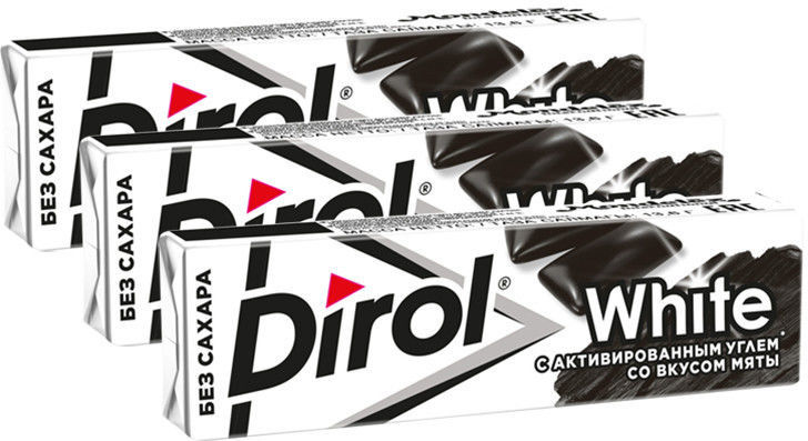 Жевательная резинка Dirol White с активированным углем и вкусом мяты 13.6г (упаковка 3 шт.)