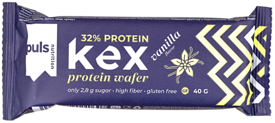 Вафли протеиновые Puls Nutrition Puls Kex Ваниль 40г